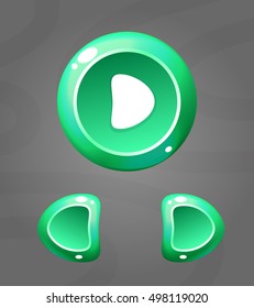 Cartoon Turquoise Buttons. Vector ui for game or web. Button play and arrows.