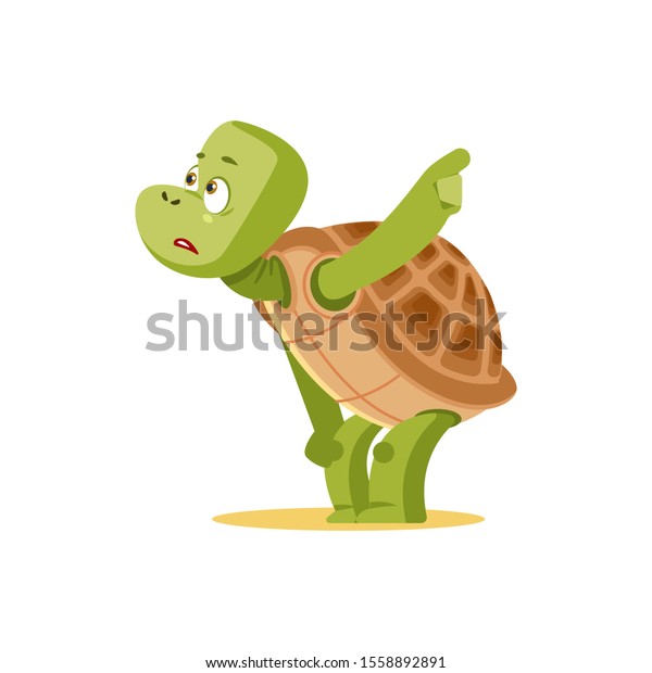 Cartoon Turtle Afraid Scared Tortoise Talks Stock Vector (royalty Free 