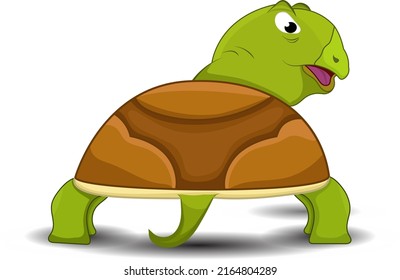 cartoon turtle character look back