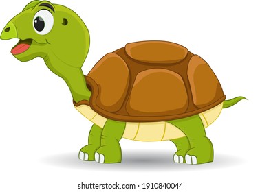 cartoon turtle character standing isolated