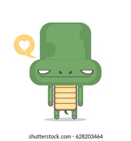 Cartoon turtle character. Vector.