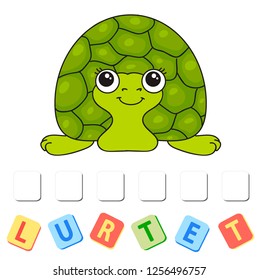 Cartoon turtle crossword. Order the letters