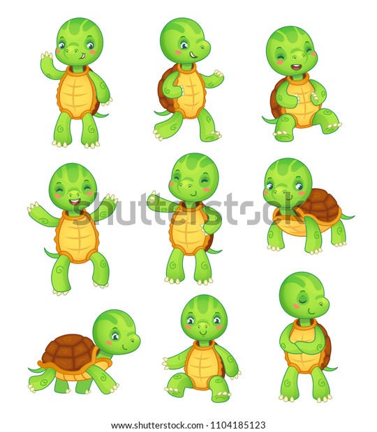 Cartoon Turtle Cute Fun Kids Turtles Stock Vector (Royalty Free) 1104185123