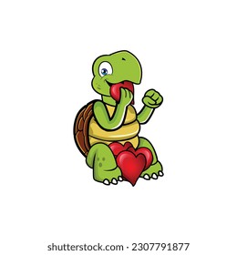 cartoon turtle design vector illustration, Mascot