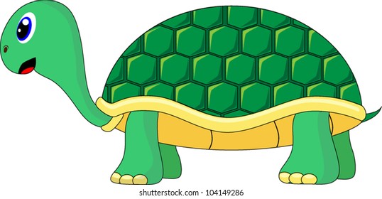 Cartoon Turtle On White Background Stock Vector (Royalty Free ...