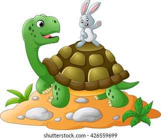 cartoon turtle and rabbit