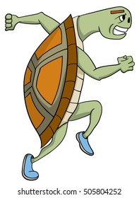 Cartoon turtle running