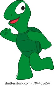a cartoon of a turtle is running