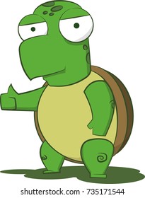 cartoon turtle shows thumbs up