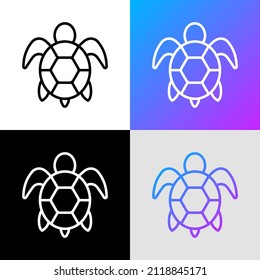 Cartoon turtle thin line icon. Modern vector illustration for logo with reptile.