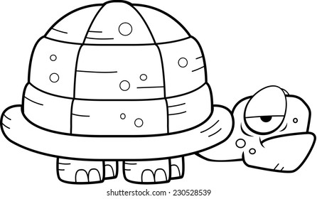 A cartoon turtle with an unhappy expression.