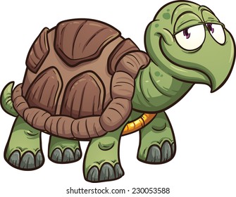 Cartoon turtle. Vector clip art illustration with simple gradients. All in a single layer.