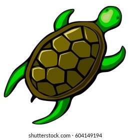 Cartoon turtle vector. hand drawn illustration.Isolated on white background