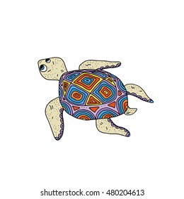 Cartoon turtle. Vector illustration