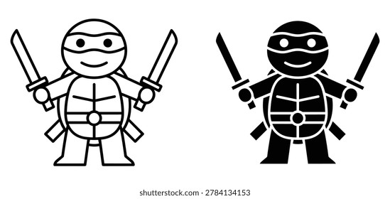Cartoon turtle warrior character