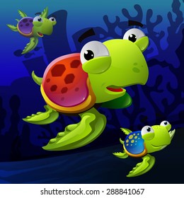 Cartoon Crabs Seashore Stock Vector (Royalty Free) 288822911