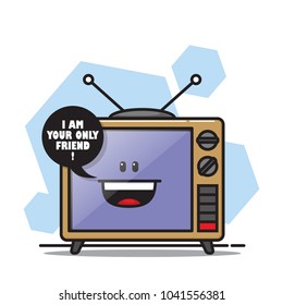 Cartoon tv character. Vector illustration