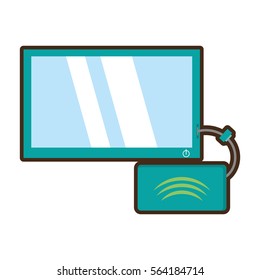 cartoon tv modem signal internet vector illustration eps 10