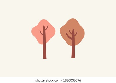 cartoon  twin tree vector design illustration