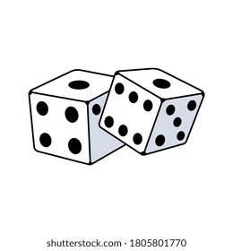 Cartoon Two Dice Vector Illustration Stock Vector (Royalty Free ...