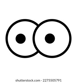 cartoon two eyes icon. Vector illustration.