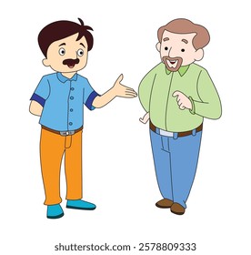 Cartoon two man talking vector