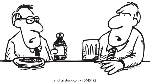cartoon of two men in a bar