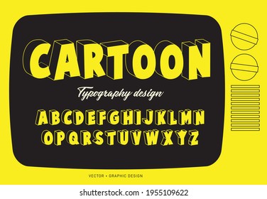 cartoon typography design vector, illustration