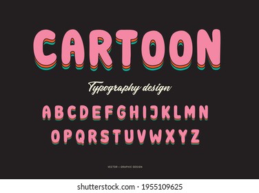 cartoon typography design vector, illustration