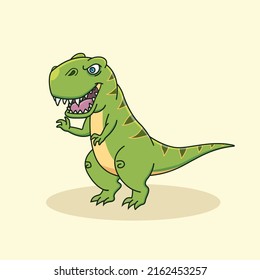 Cartoon Tyrannosaurus angry. Animal vector illustration