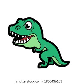 Cartoon tyrannosaurus color variation for coloring page isolated on white background