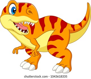 Cartoon tyrannosaurus isolated on white background