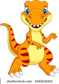 Cartoon tyrannosaurus isolated on white background
