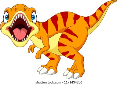 Cartoon tyrannosaurus isolated on white background