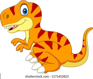 Cartoon tyrannosaurus isolated on white background