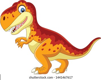 Cartoon tyrannosaurus isolated on white background