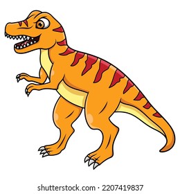 Cartoon tyrannosaurus isolated on white background