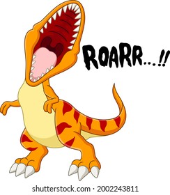 Cartoon tyrannosaurus rex dinosaur roaring