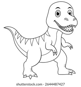 Cartoon Tyrannosaurus Rex line art