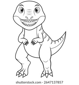 Cartoon Tyrannosaurus Rex line art