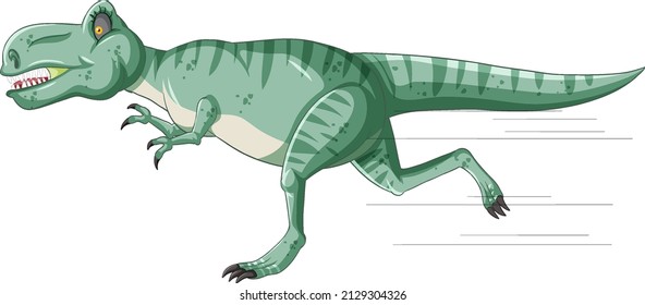 Cartoon Tyrannosaurus Rex In Running Pose  Illustration