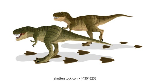 Cartoon Tyrannosaurus(T-rex) 2 forces evacuation