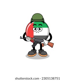 Cartoon of UAE flag soldier , character design