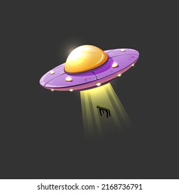 Cartoon UFO. An alien ship.