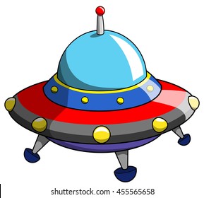 Cartoon ufo or alien ship craft isolated