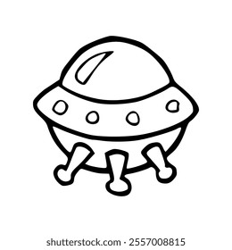 cartoon of ufo for coloring page