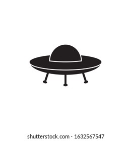 Cartoon UFO icon, vector illustration on white background