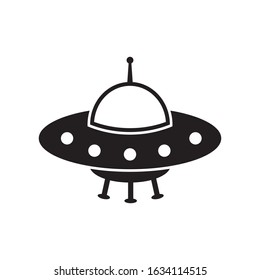 Cartoon UFO icon, vector illustration on white background