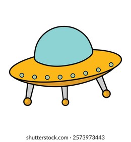 Cartoon UFO Illustration Icon Graphic Vector Design