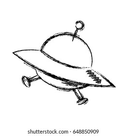 cartoon ufo ship space transport icon